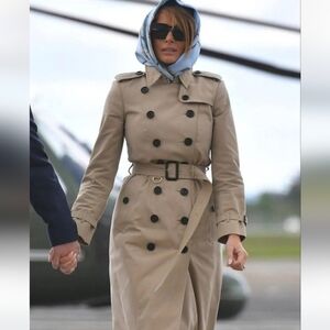 Massimo Dutti Women’s Trench Coat With Belt Brown Size M